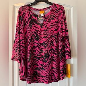 NWT Ruby Rd. Pink Blouse size Large